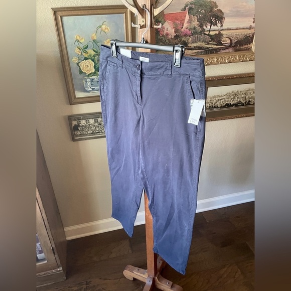 NWT Crown & Ivy Essential Signature chino ankle pants stretch pockets 10 blue - Picture 3 of 10